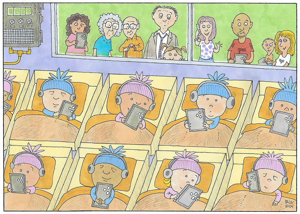 Learning Early Editorial Cartoon by John Palamidy